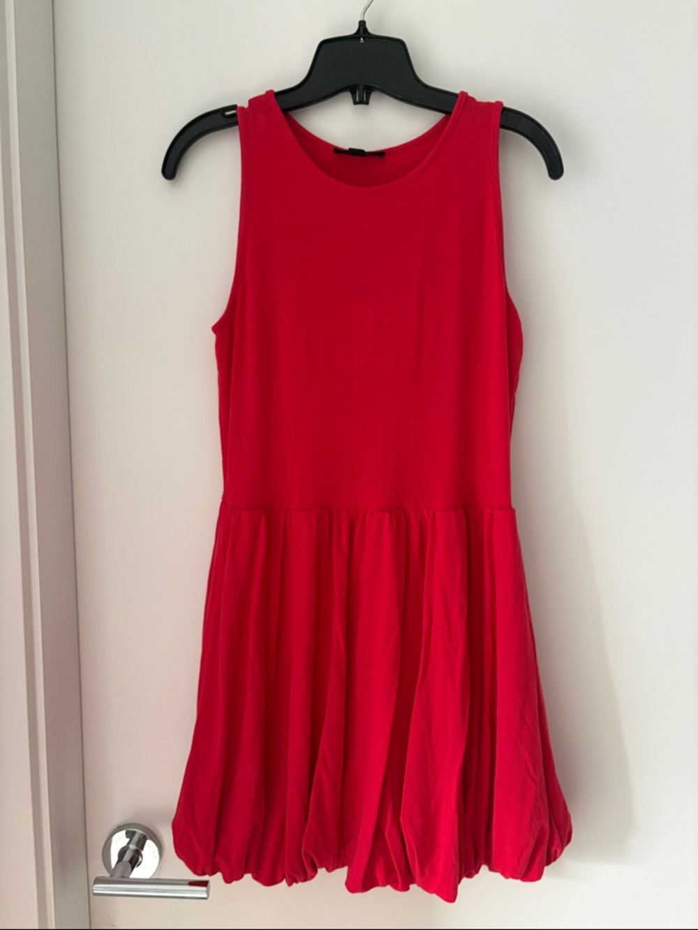 See You Monday Red Sleeveless Bubble Hem Dress